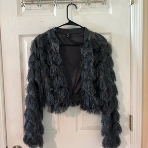 Windsor Black sparkly fur Jacket